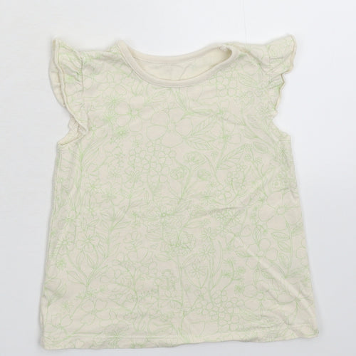 George Girls Yellow Floral  Basic T-Shirt Size 12-18 Months