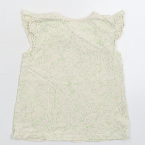 George Girls Yellow Floral  Basic T-Shirt Size 12-18 Months