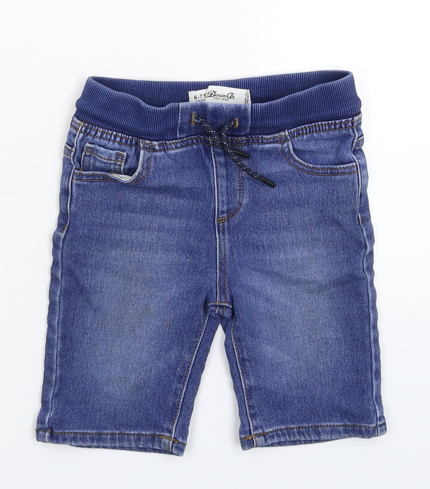 Denim & Co. Boys Blue  Denim Bermuda Shorts Size 6-7 Years