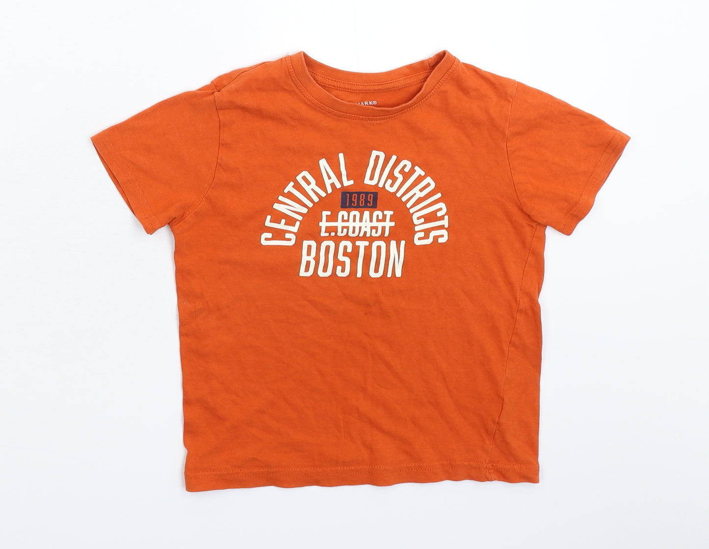 Primark Boys Orange   Basic T-Shirt Size 5-6 Years