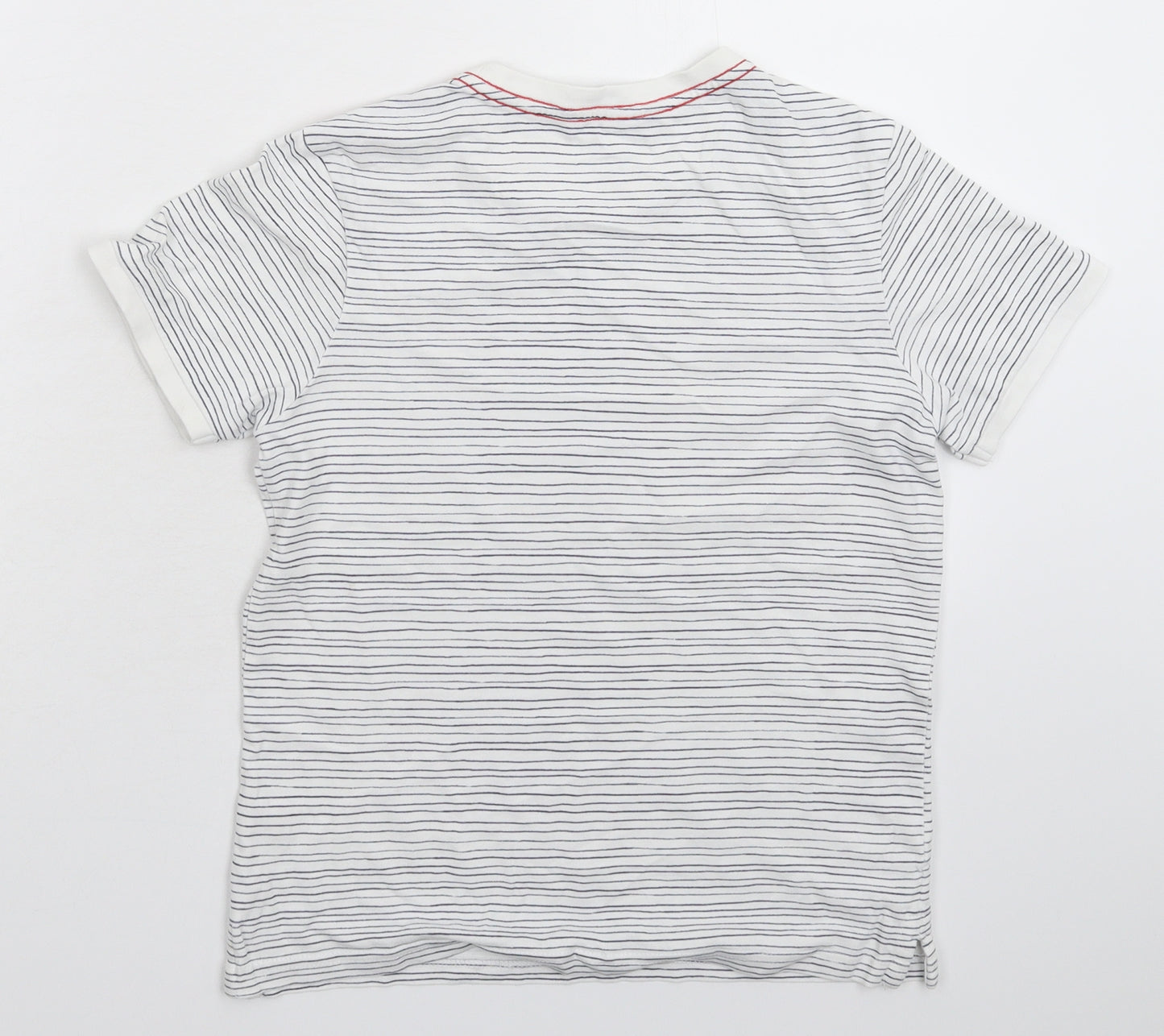 George Boys White Striped  Basic T-Shirt Size 10-11 Years