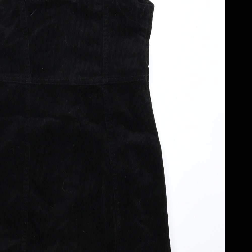 Denim & Co. Womens Black  Corduroy Mini  Size 8