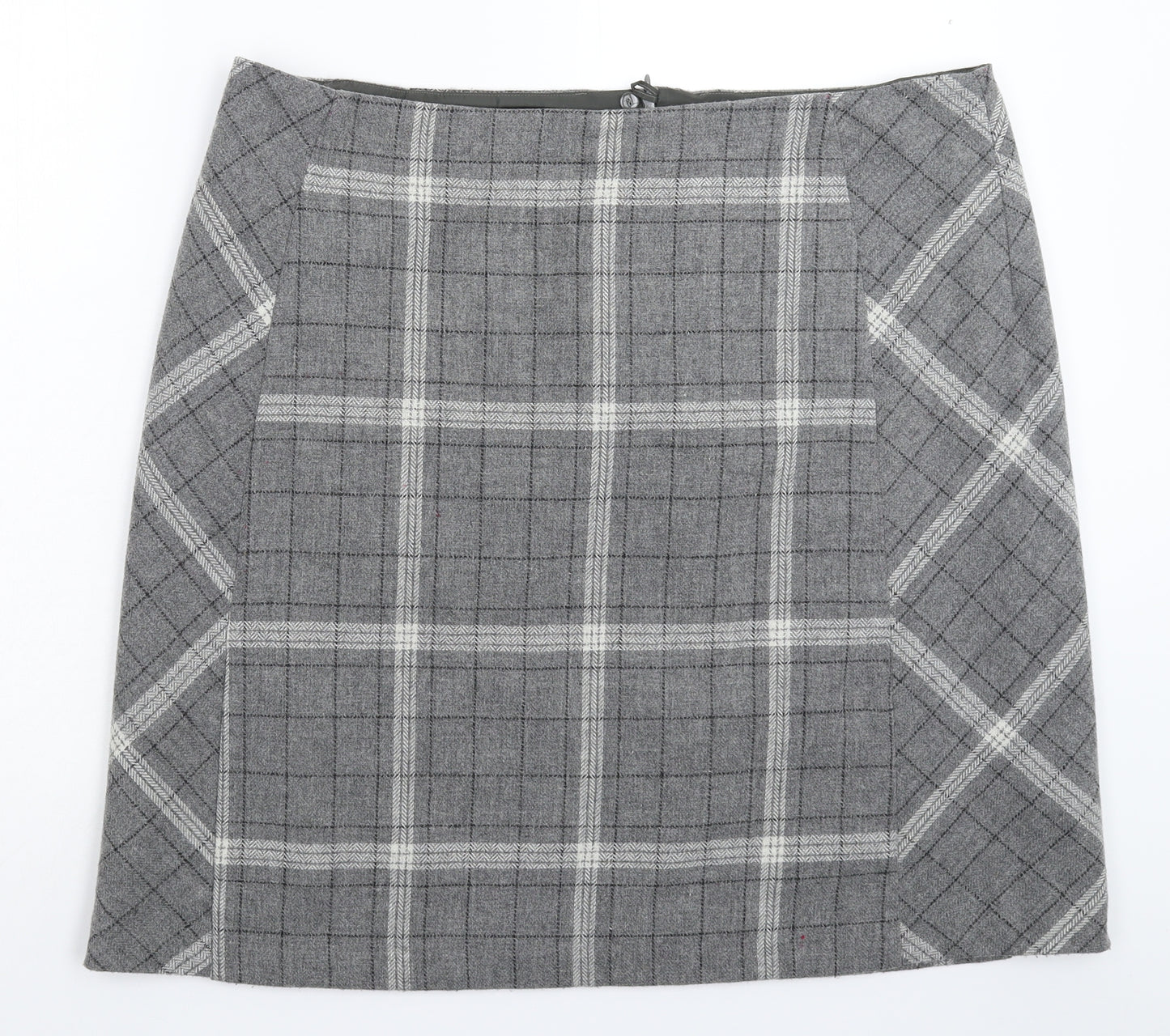 Laura Ashley Womens Grey Check  A-Line Skirt Size 20