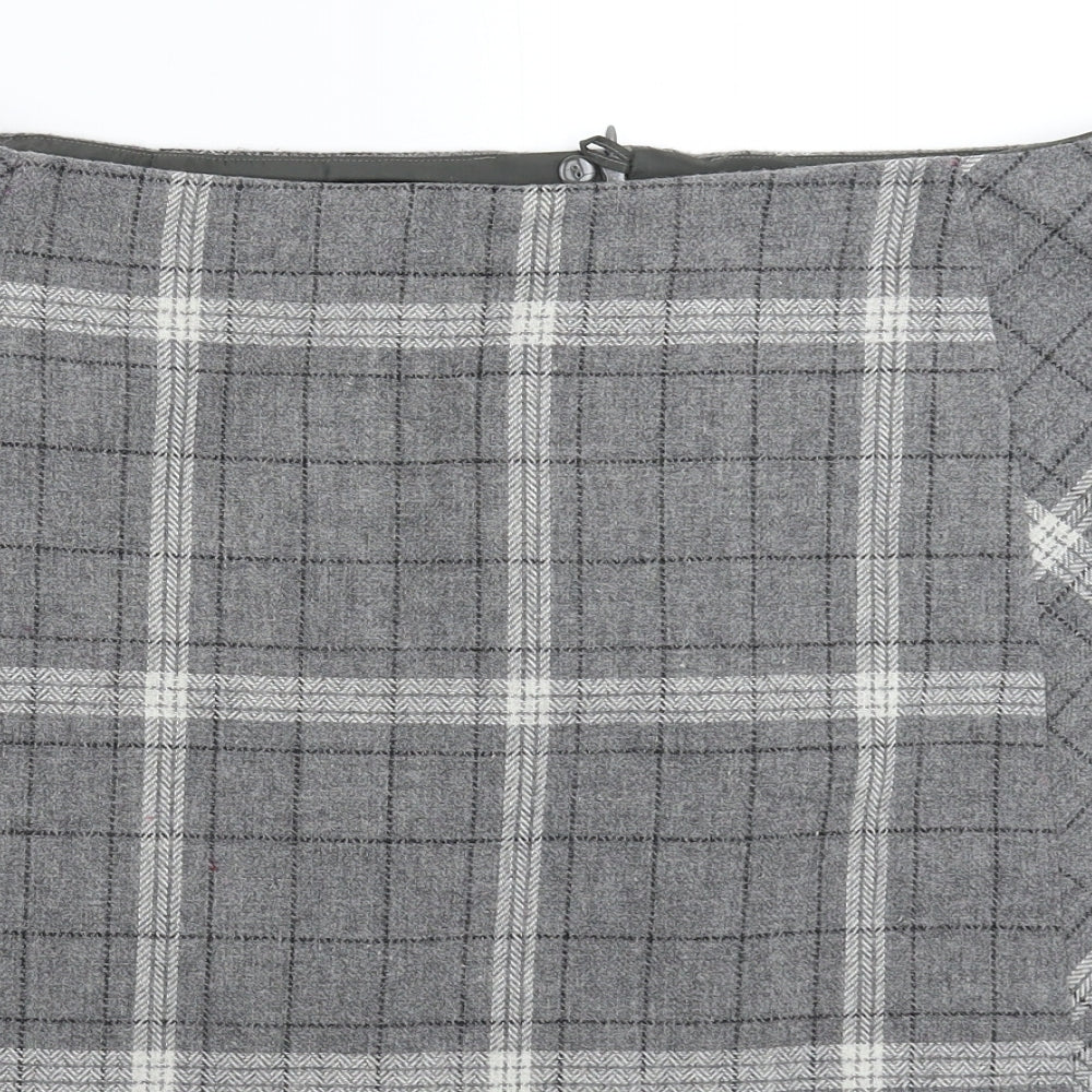 Laura Ashley Womens Grey Check  A-Line Skirt Size 20