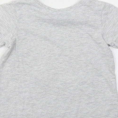 Disney Girls Grey Animal Print  Basic T-Shirt Size 3-4 Years