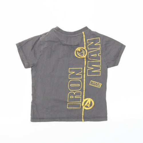 Avenger Boys Grey Geometric  Basic T-Shirt Size 5 Years