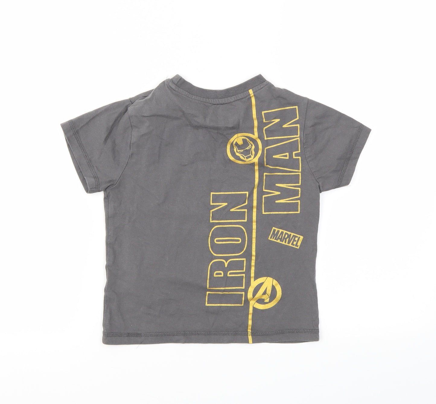 Avenger Boys Grey Geometric  Basic T-Shirt Size 5 Years