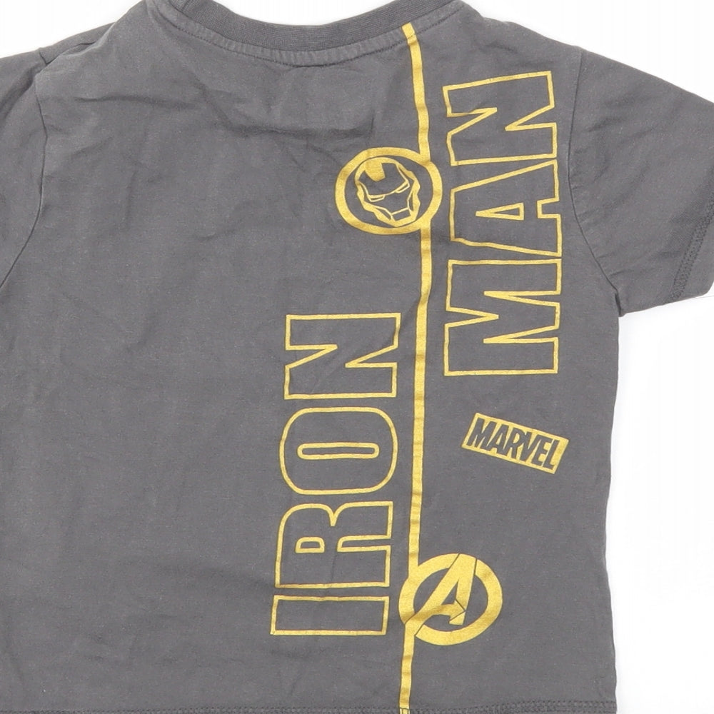 Avenger Boys Grey Geometric  Basic T-Shirt Size 5 Years