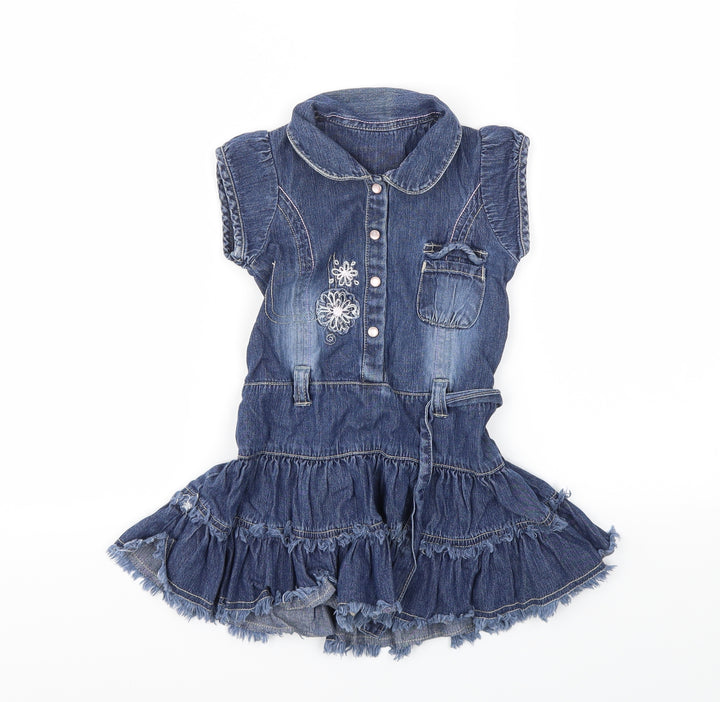 M&S Girls Blue   Fit & Flare  Size 12-18 Months