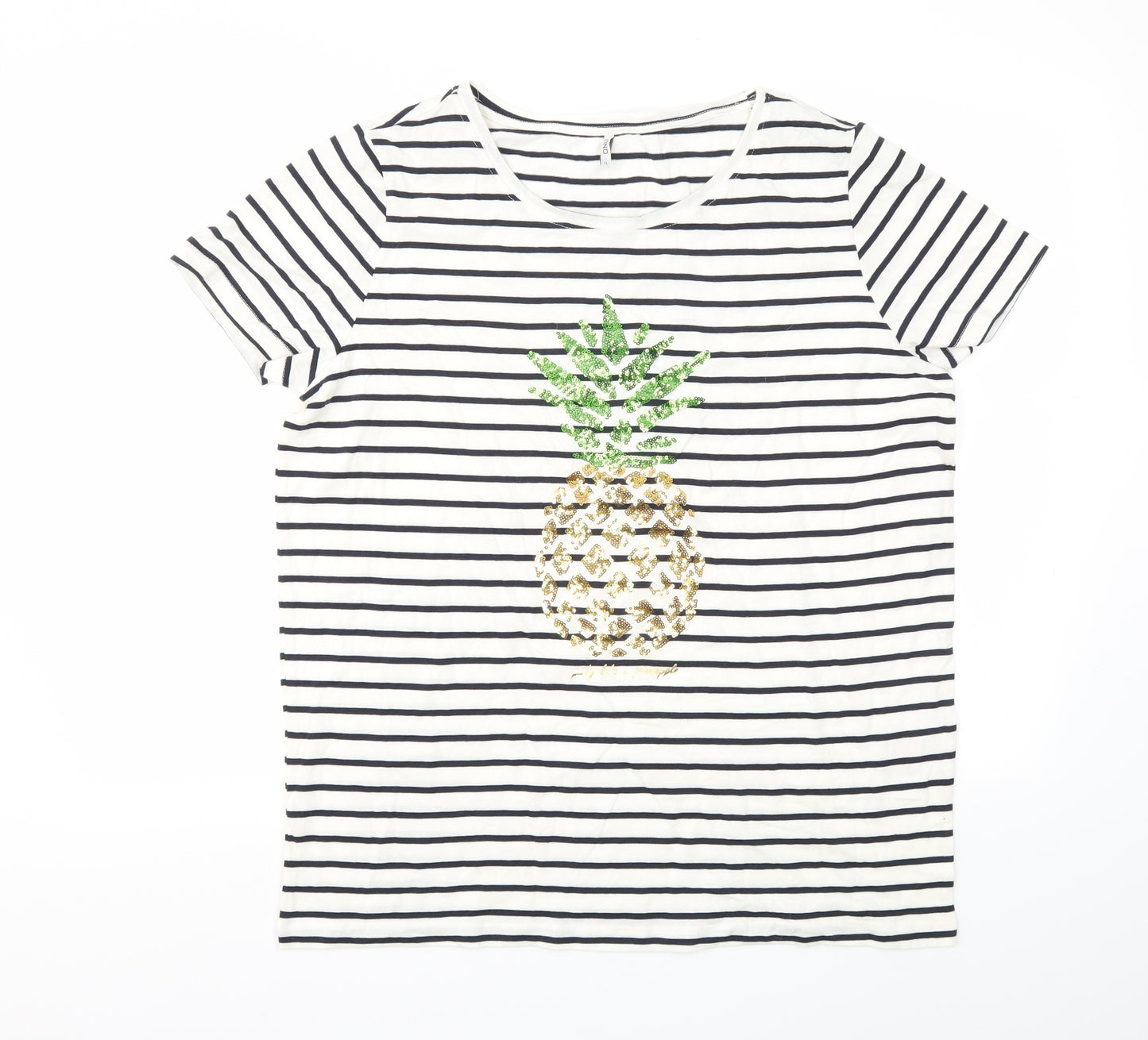 Only Womens Multicoloured Striped  Basic T-Shirt Size XL