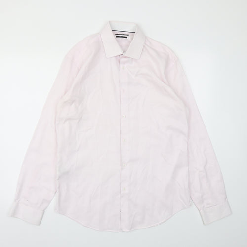 M&S Mens Pink    Button-Up Size 15.5