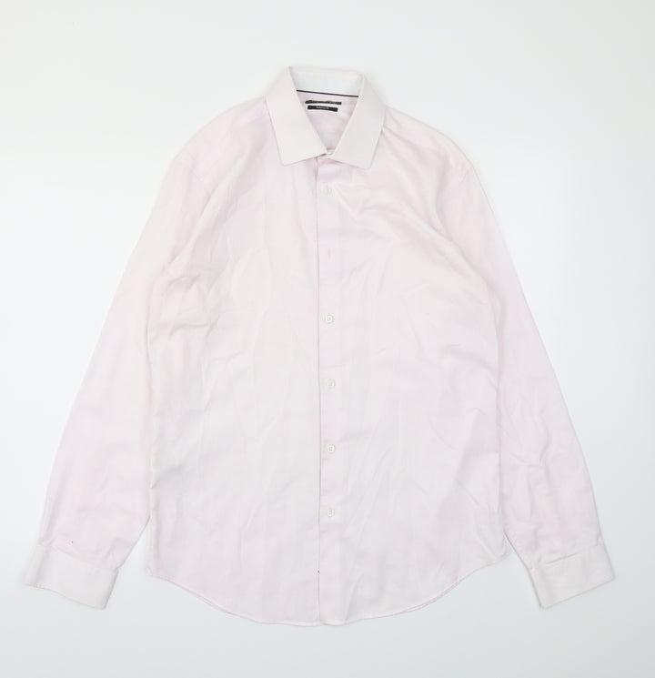 M&S Mens Pink Button-Up Size 15.5