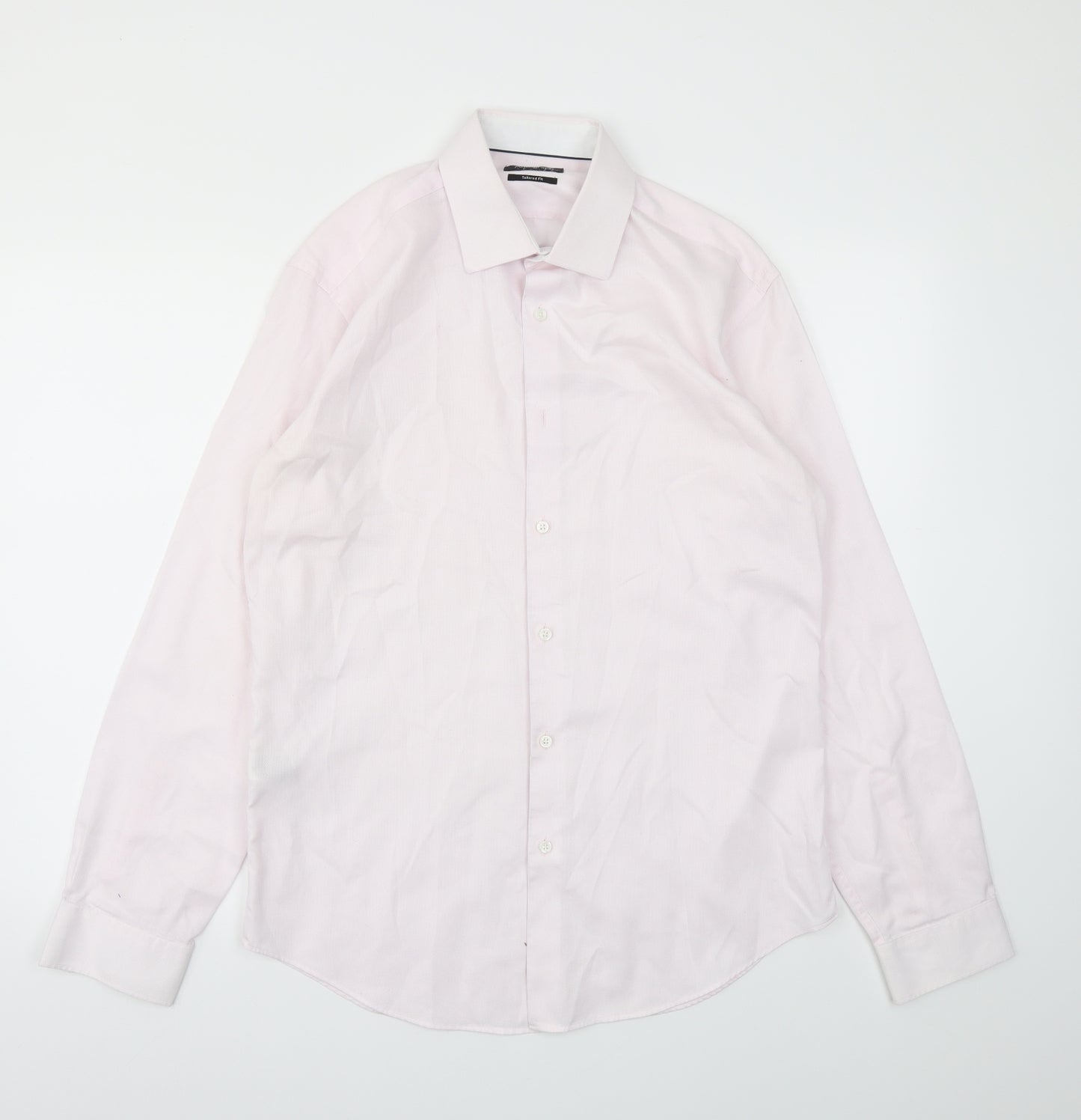 M&S Mens Pink    Button-Up Size 15.5