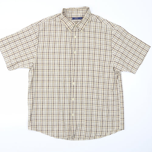 Easy Mens Brown Check   T-Shirt Size XL