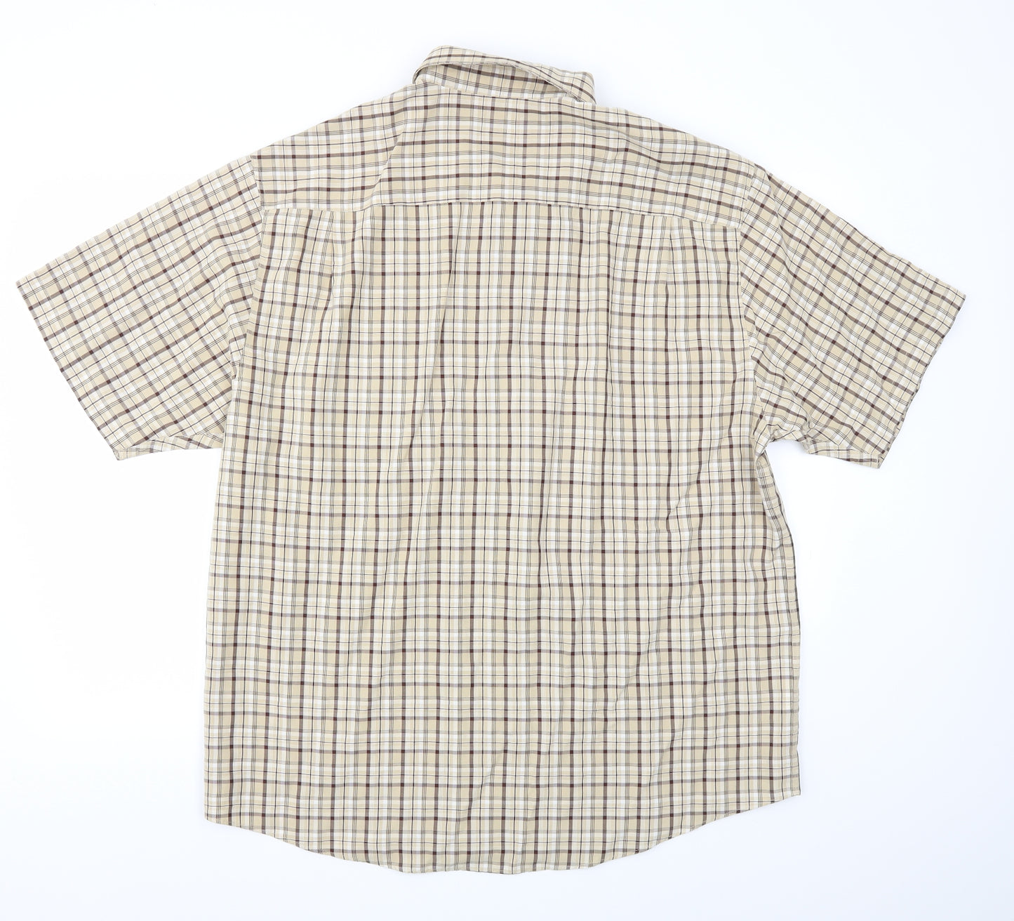 Easy Mens Brown Check   T-Shirt Size XL