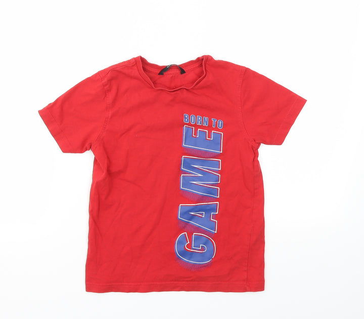 George Boys Red   Basic T-Shirt Size 5-6 Years
