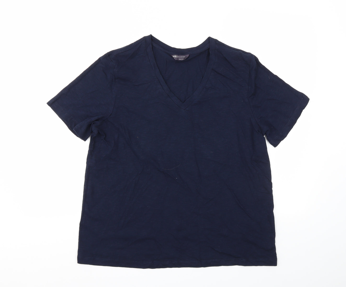 M&S Womens Blue   Basic T-Shirt Size 14