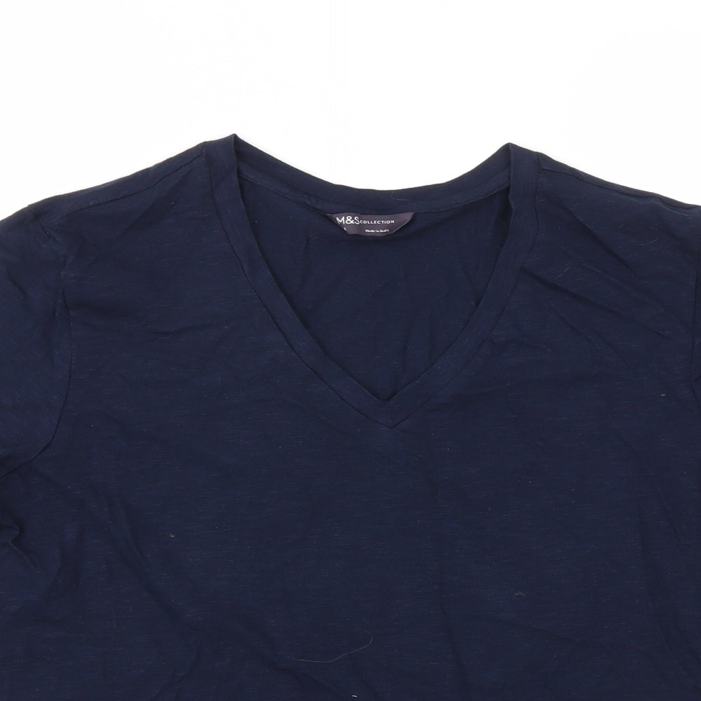M&S Womens Blue   Basic T-Shirt Size 14