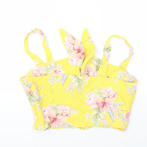 New Look Womens Yellow Floral  Basic T-Shirt Size 12