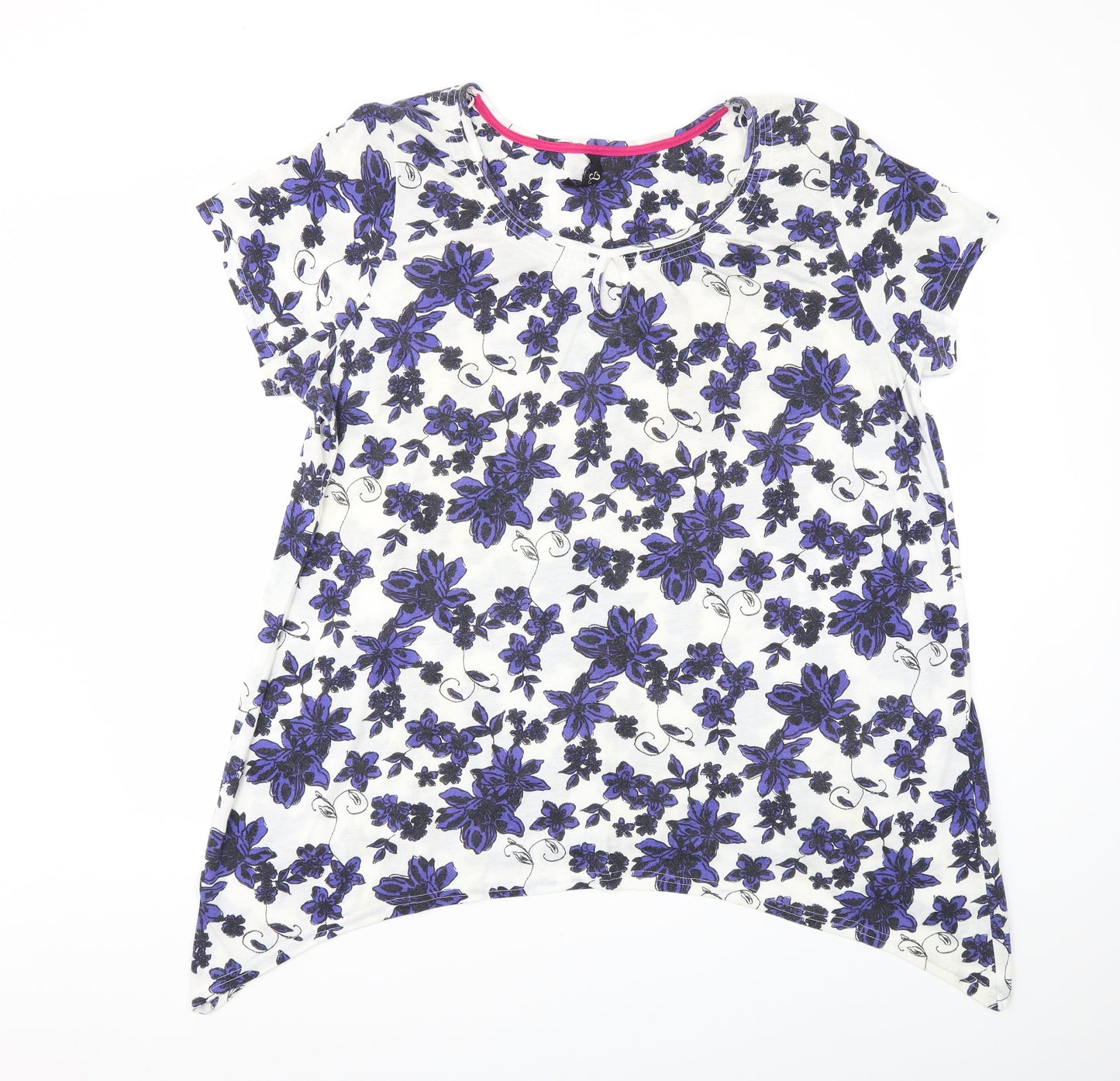 Yours Womens Purple Floral  Basic T-Shirt Size 22