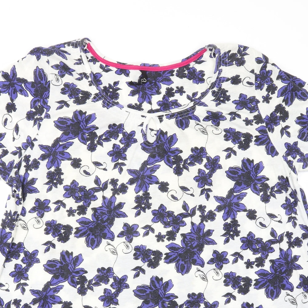 Yours Womens Purple Floral  Basic T-Shirt Size 22