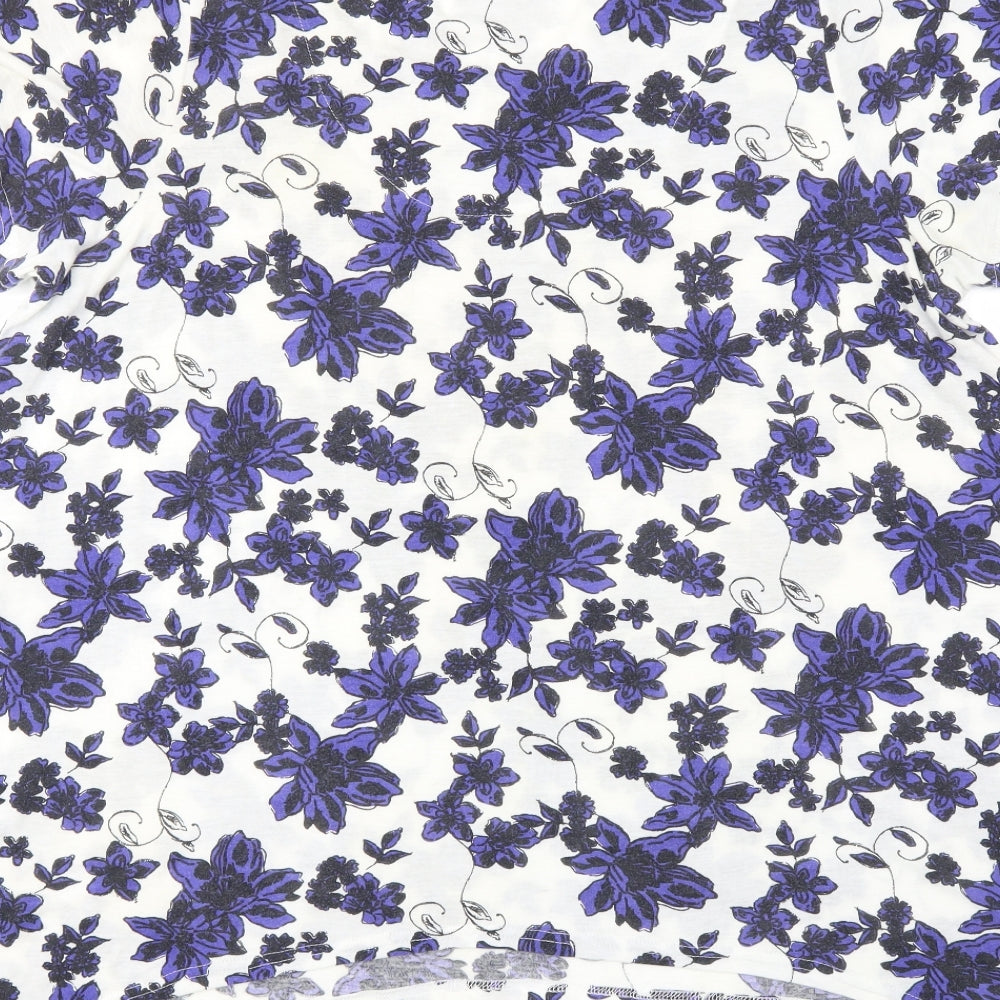 Yours Womens Purple Floral  Basic T-Shirt Size 22
