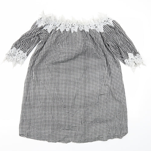 Select Womens Black Check  Fit & Flare  Size 12