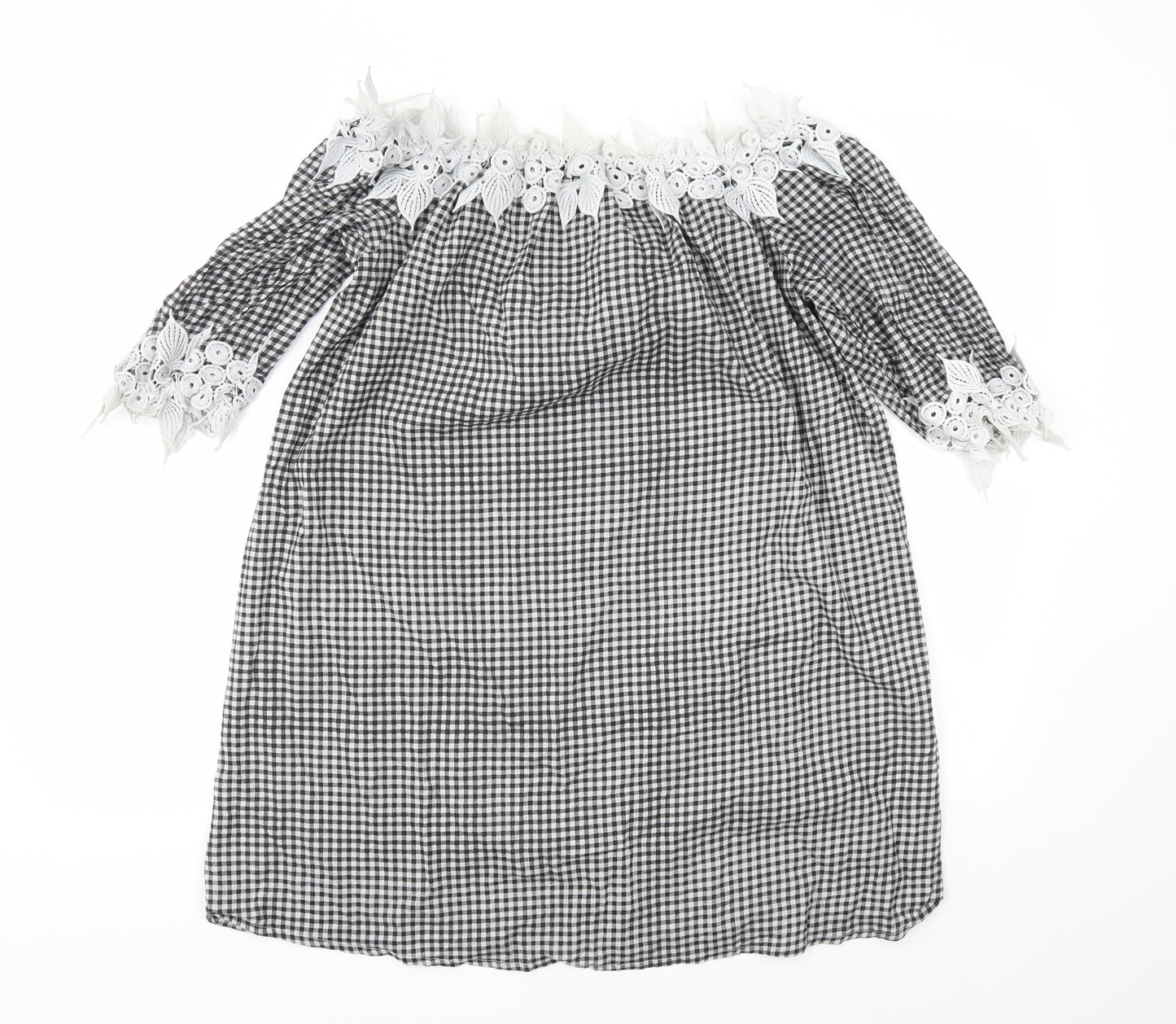 Select Womens Black Check  Fit & Flare  Size 12