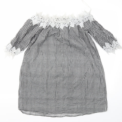 Select Womens Black Check  Fit & Flare  Size 12