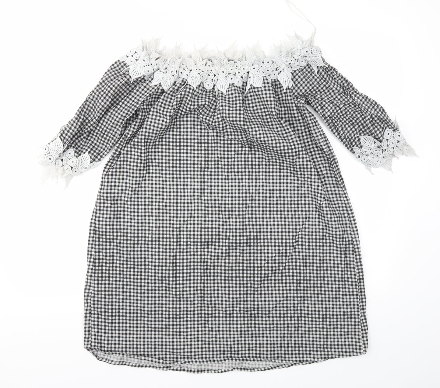 Select Womens Black Check  Fit & Flare  Size 12