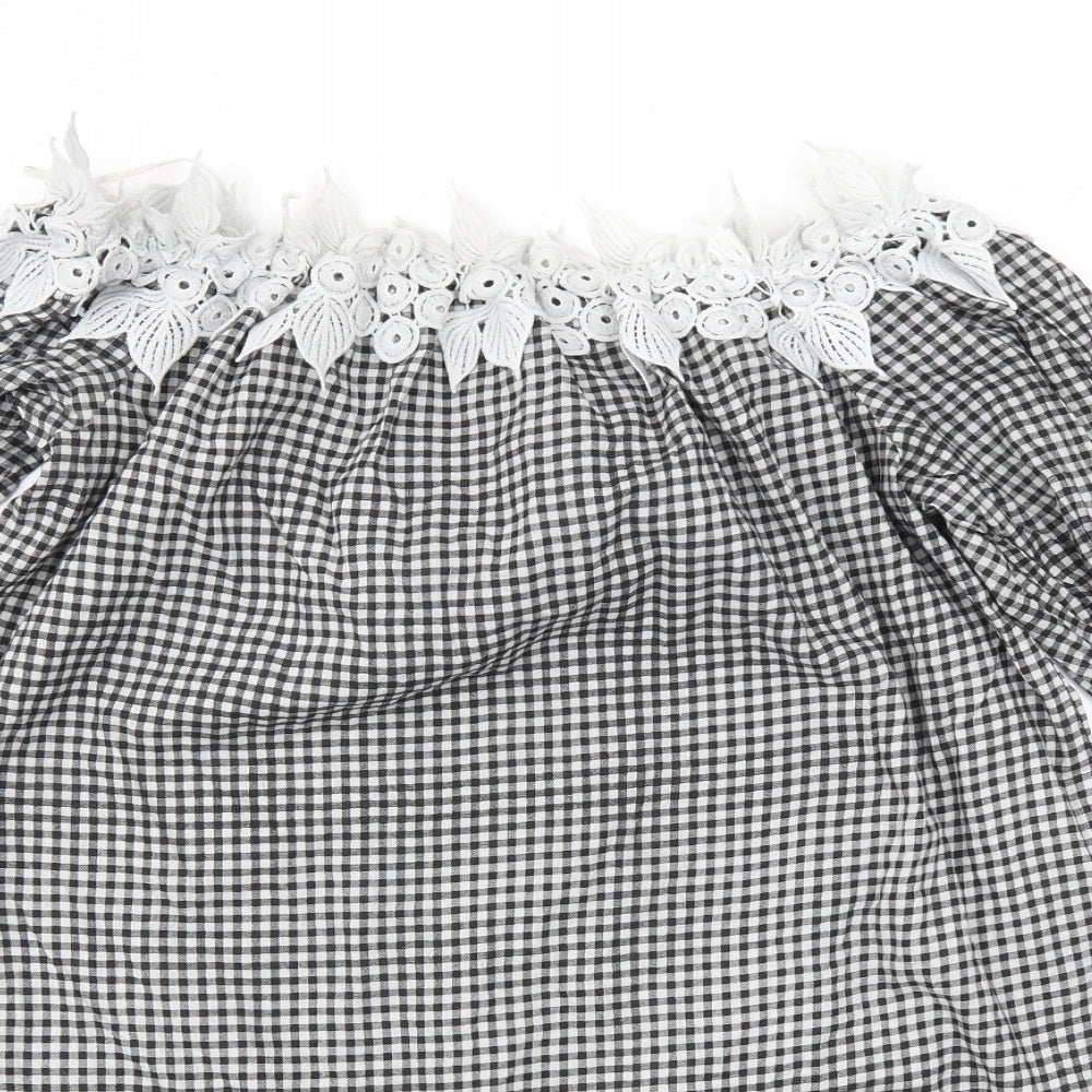 Select Womens Black Check  Fit & Flare  Size 12