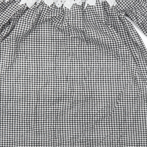 Select Womens Black Check  Fit & Flare  Size 12