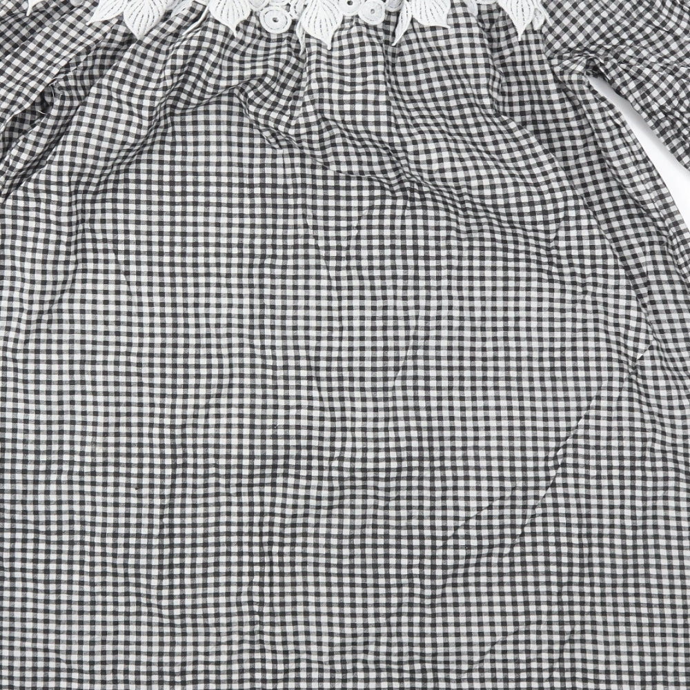 Select Womens Black Check  Fit & Flare  Size 12