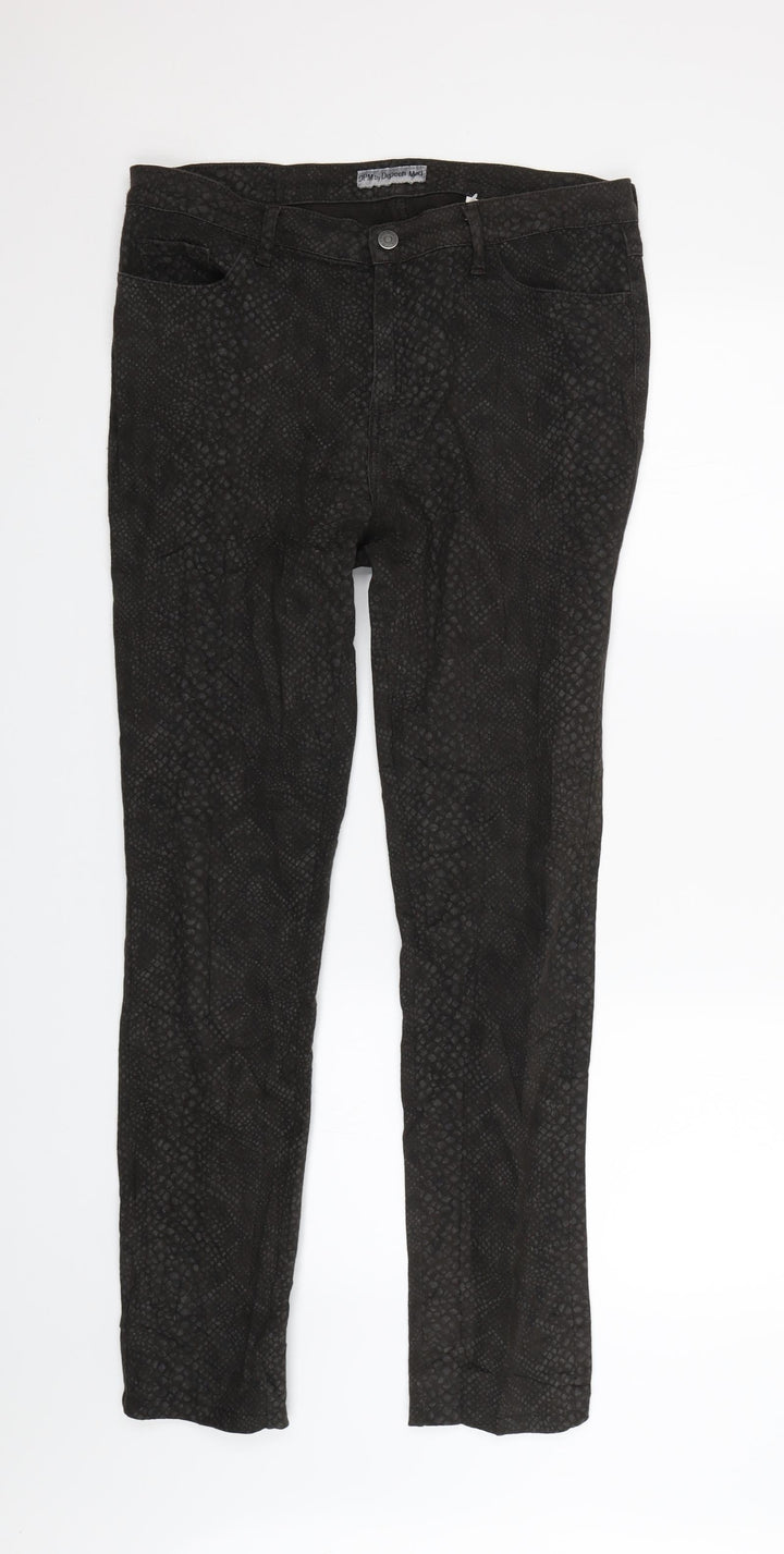 DPM Womens Black Animal Print Denim Skinny Jeans Size 32 L29 in - Snake Print