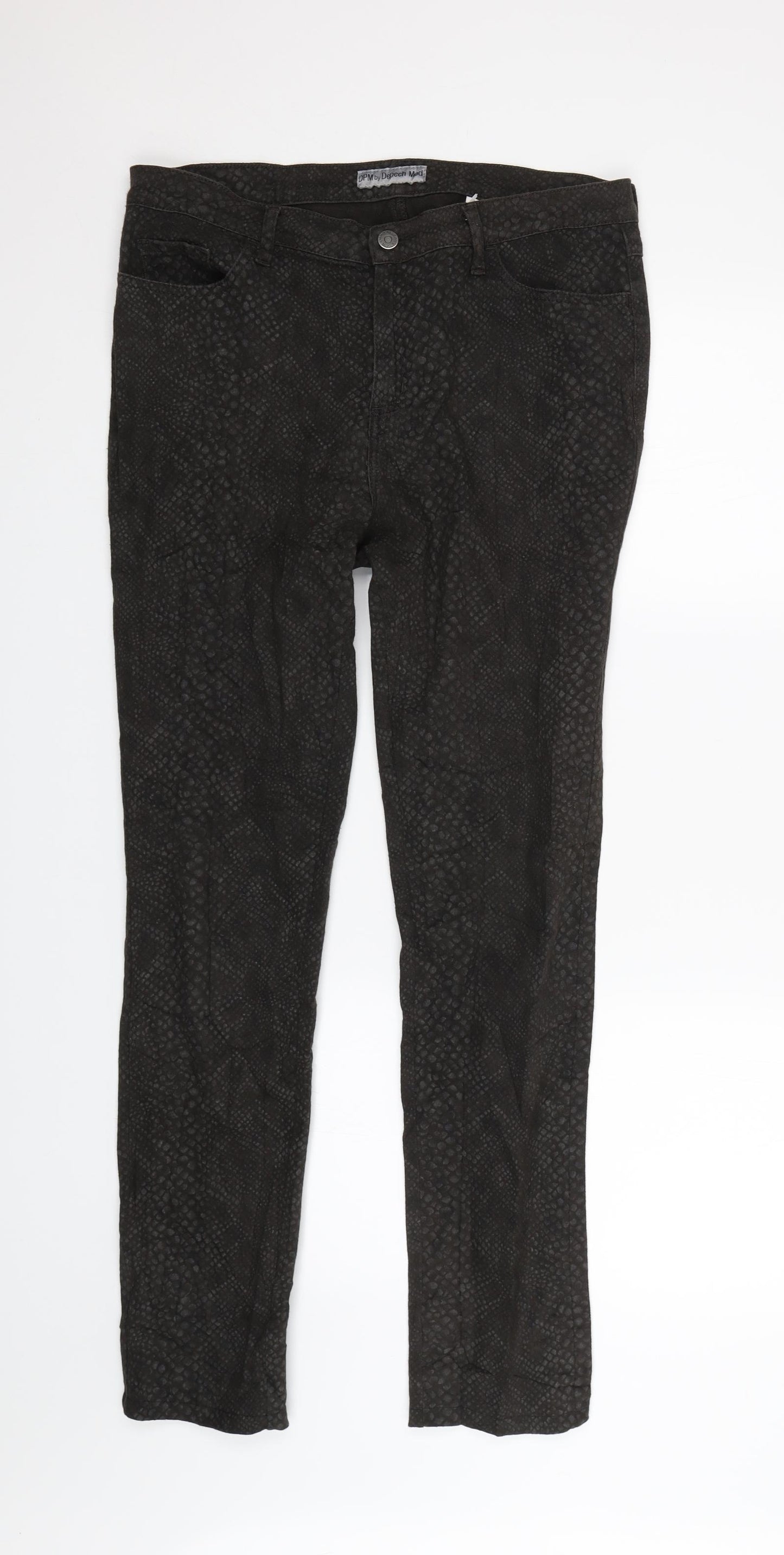 DPM  Womens Black Animal Print Denim Skinny Jeans Size 32 L29 in - Snake Print