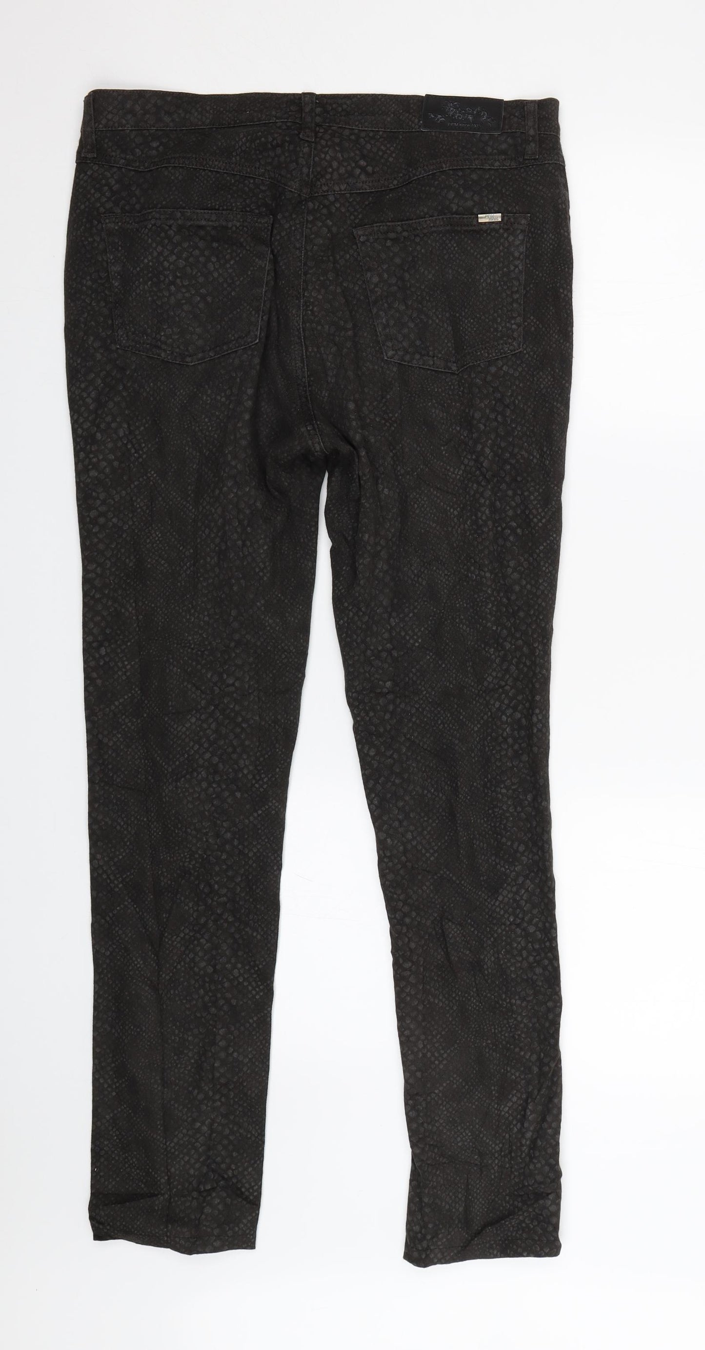 DPM  Womens Black Animal Print Denim Skinny Jeans Size 32 L29 in - Snake Print