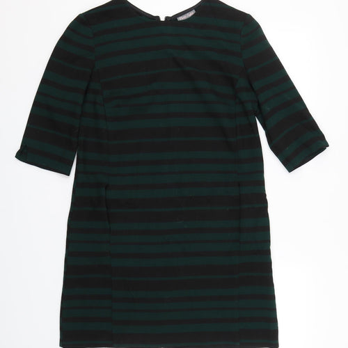 Phase Eight  Womens Green Striped  T-Shirt Dress  Size 10