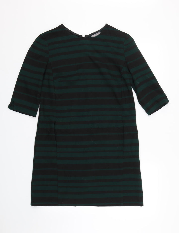 Phase Eight Womens Green Striped T-Shirt Dress Size 10