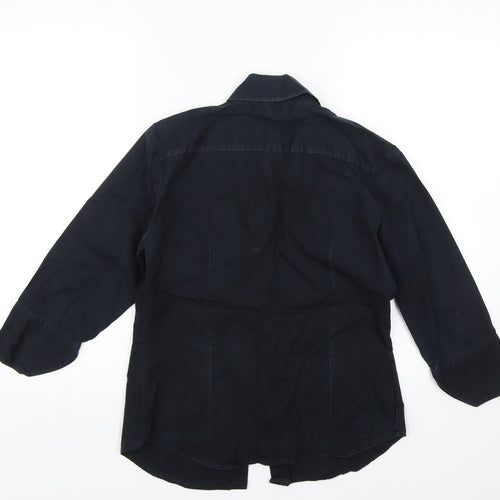 United Colors of Benetton Womens Blue   Basic Button-Up Size S