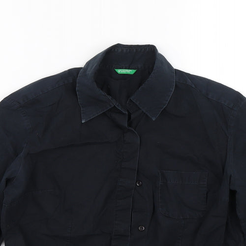 United Colors of Benetton Womens Blue   Basic Button-Up Size S