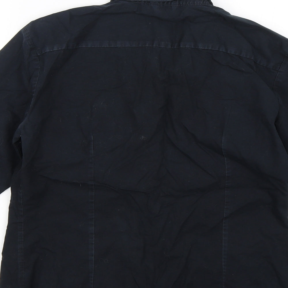 United Colors of Benetton Womens Blue   Basic Button-Up Size S