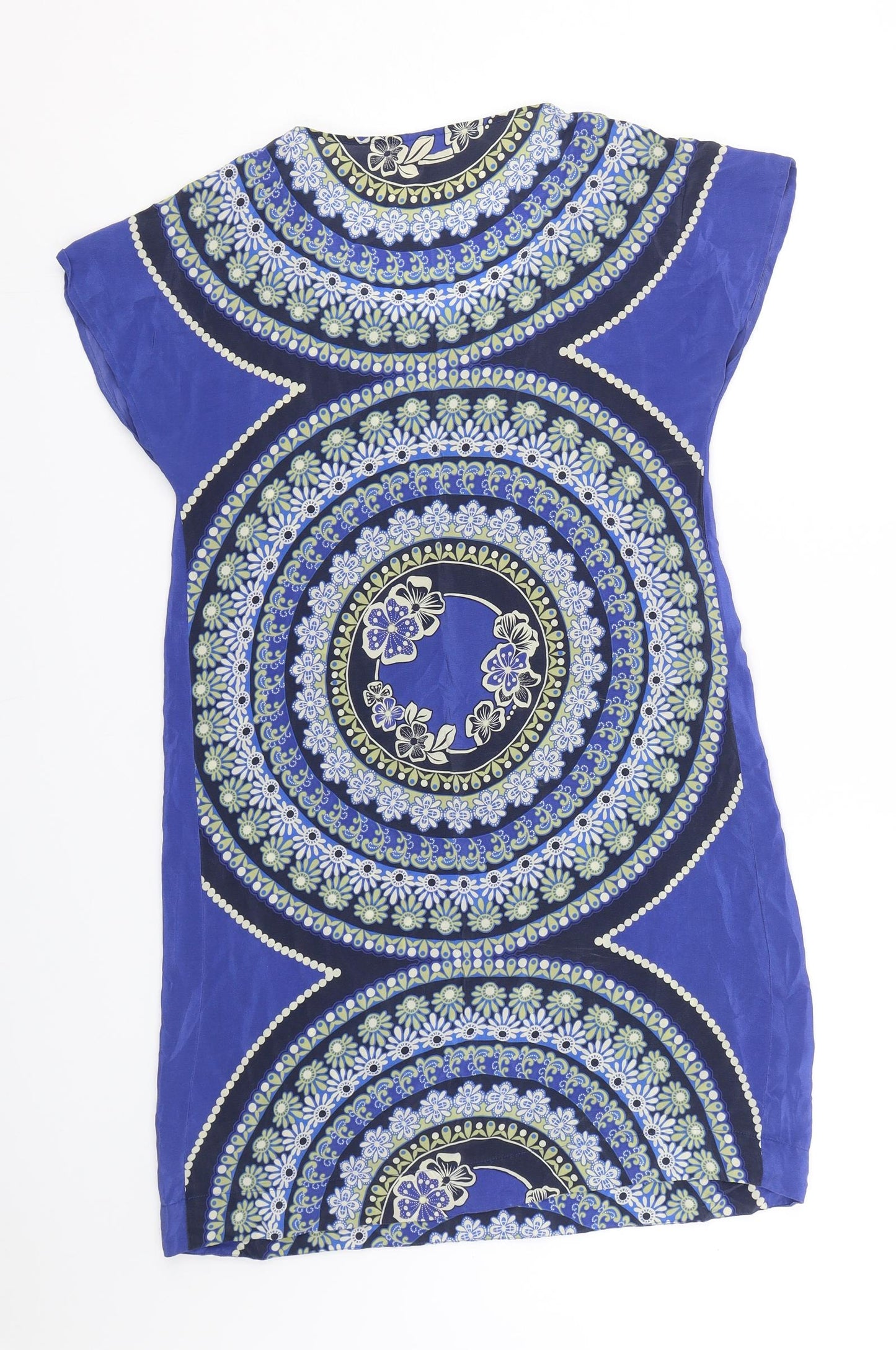 Phase Eight Womens Blue Floral  T-Shirt Dress  Size 8