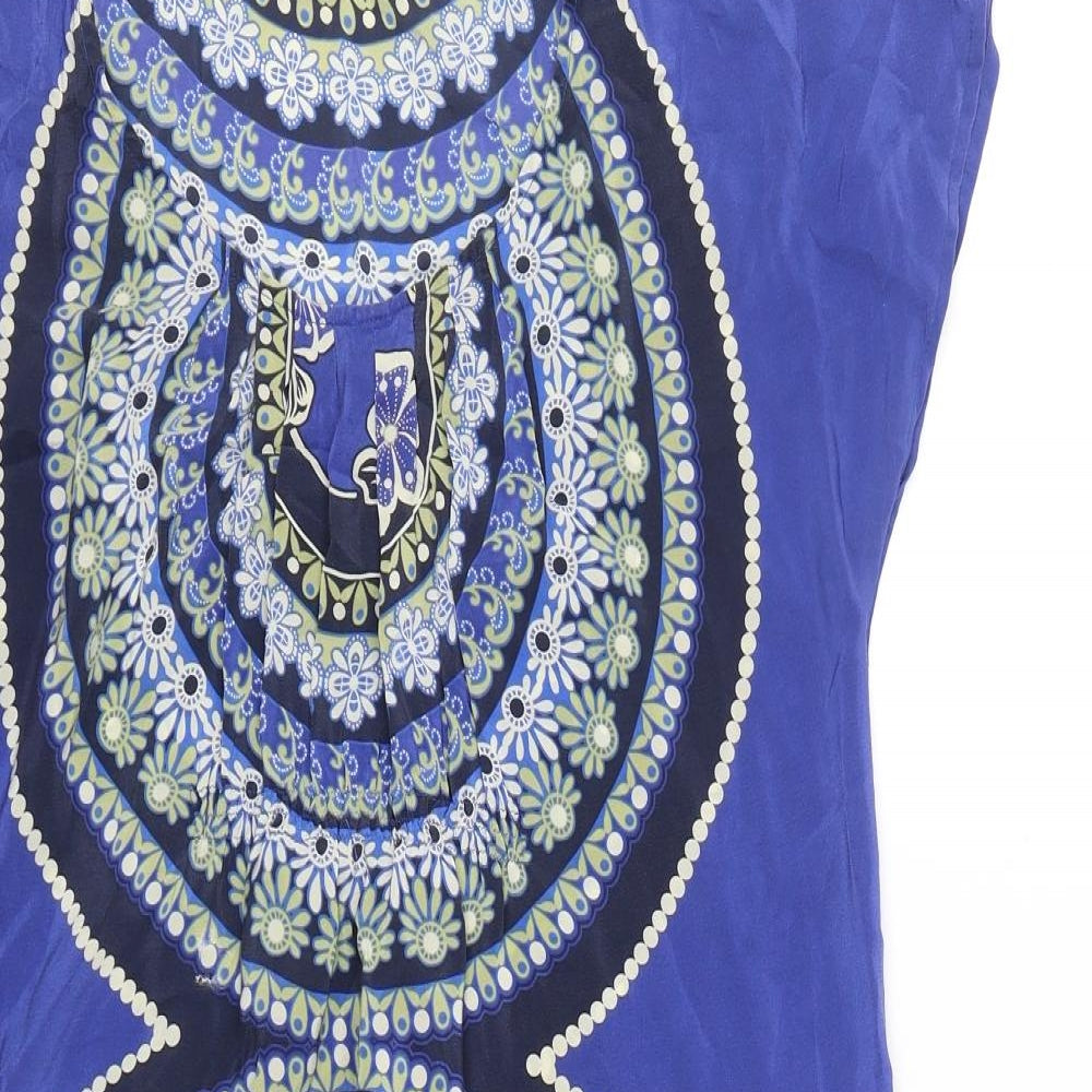 Phase Eight Womens Blue Floral  T-Shirt Dress  Size 8