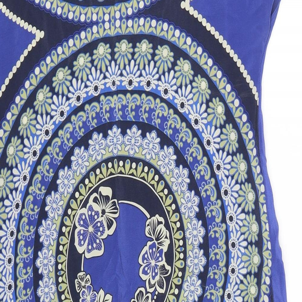 Phase Eight Womens Blue Floral  T-Shirt Dress  Size 8