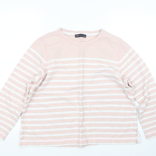 M&S Womens Pink Striped  Pullover Jumper Size 16