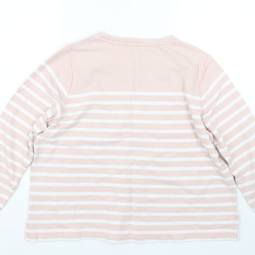 M&S Womens Pink Striped  Pullover Jumper Size 16