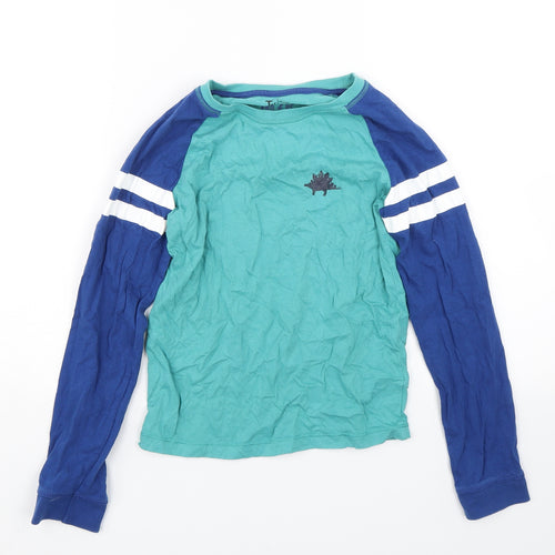 TU Boys Blue Striped  Basic T-Shirt Size 10-11 Years  - Dinosaus