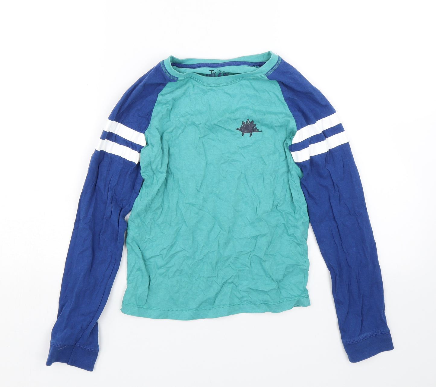 TU Boys Blue Striped  Basic T-Shirt Size 10-11 Years  - Dinosaus
