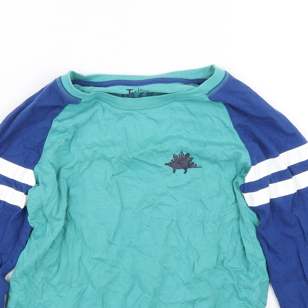 TU Boys Blue Striped  Basic T-Shirt Size 10-11 Years  - Dinosaus