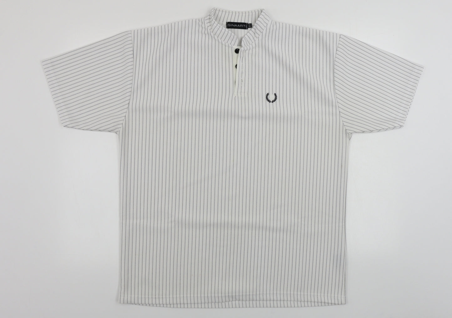 Ginaarti  Womens White Striped  Basic T-Shirt Size M